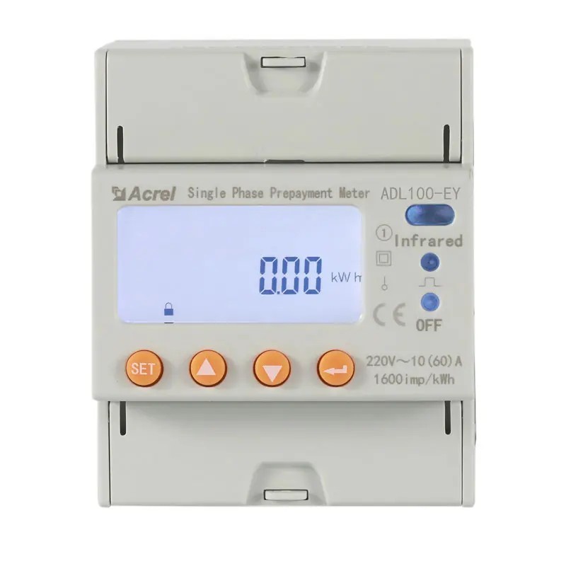 Acrel ADL100-EYZ smart prepaid energy meter overload power off with circuit breaker multi tariff for Properties multiple users