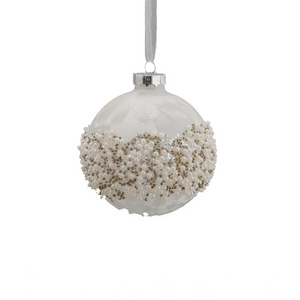 Hanging Ornament Ceramic Bauble Sublimation Christmas Balls With Metal Sheet