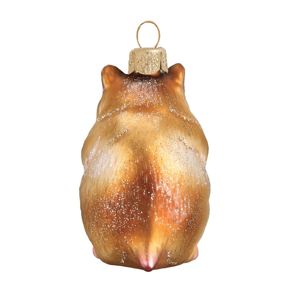 Glass yellow little squirrel vintage christmas ornaments christmas baubles