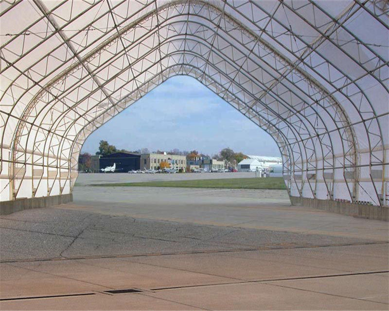 China Factory Price Prefab Trussed Steel Frame Pvdf Tension Fabric/ Membrane Structure Aircraft Hangar Canopy/Cover