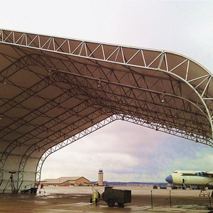 China Factory Price Prefab Trussed Steel Frame Pvdf Tension Fabric/ Membrane Structure Aircraft Hangar Canopy/Cover