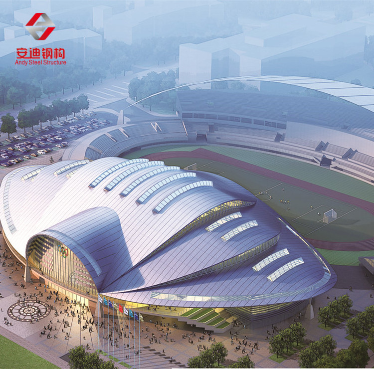 Steel space frame structure football stadium