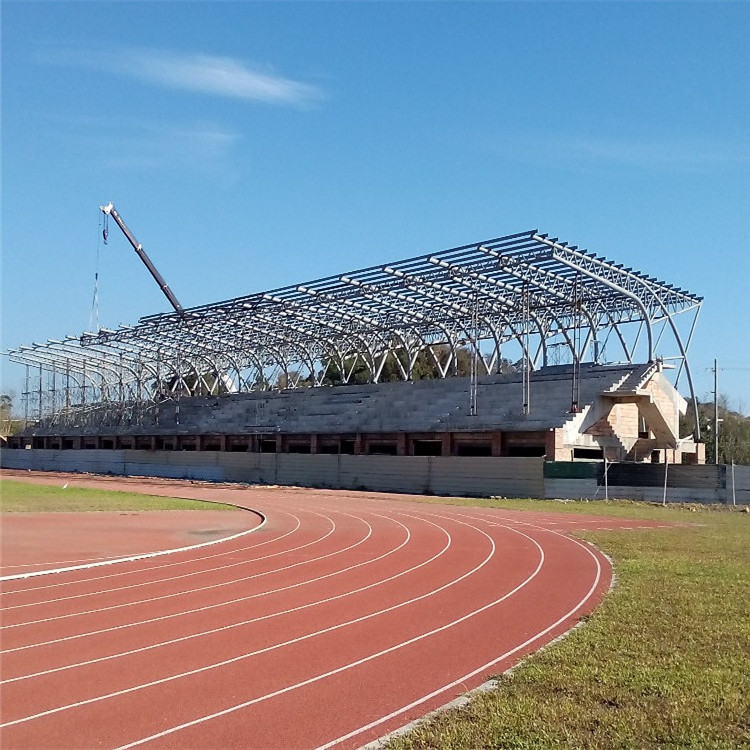 Modern Design Football Stadium Roof Bleacher Of Steel Pipe Truss Structure And Steel Panel Covered