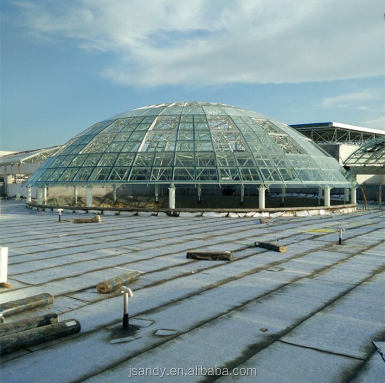 Polycarbonate transparent roofing skylight materials space frame supported