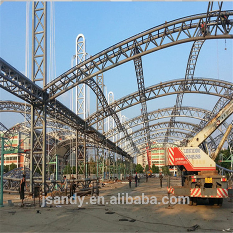 Galvanized steel pipe circle tube truss structure space frame truss