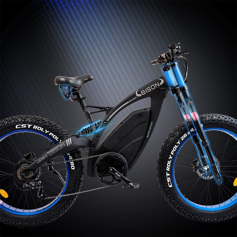 ANLOCHI powerful fat tire 1000w ebike beach cruiser 26 inch electric mountainbike full suspension electric bicycle