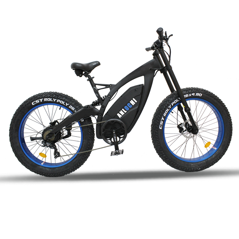 ANLOCHI powerful fat tire 1000w ebike beach cruiser 26 inch electric mountainbike full suspension electric bicycle