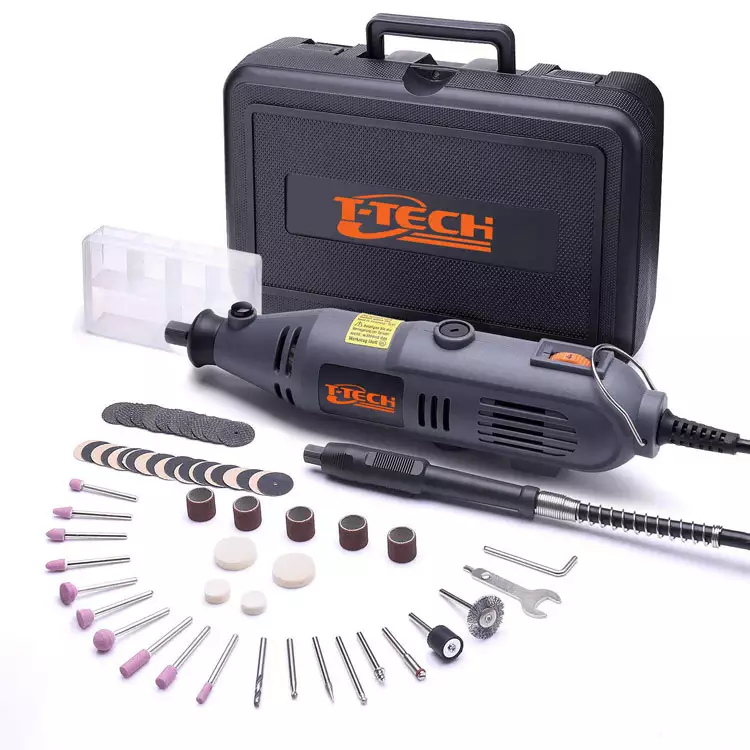 220v Electric Grinder Set 10000-32000rpm Power Rotary Tool Kit With 2 Grinding Stone Bits For Polishing Burnishing