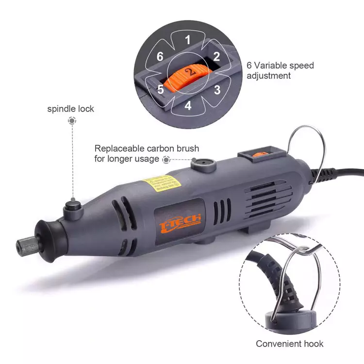 220v Electric Grinder Set 10000-32000rpm Power Rotary Tool Kit With 2 Grinding Stone Bits For Polishing Burnishing