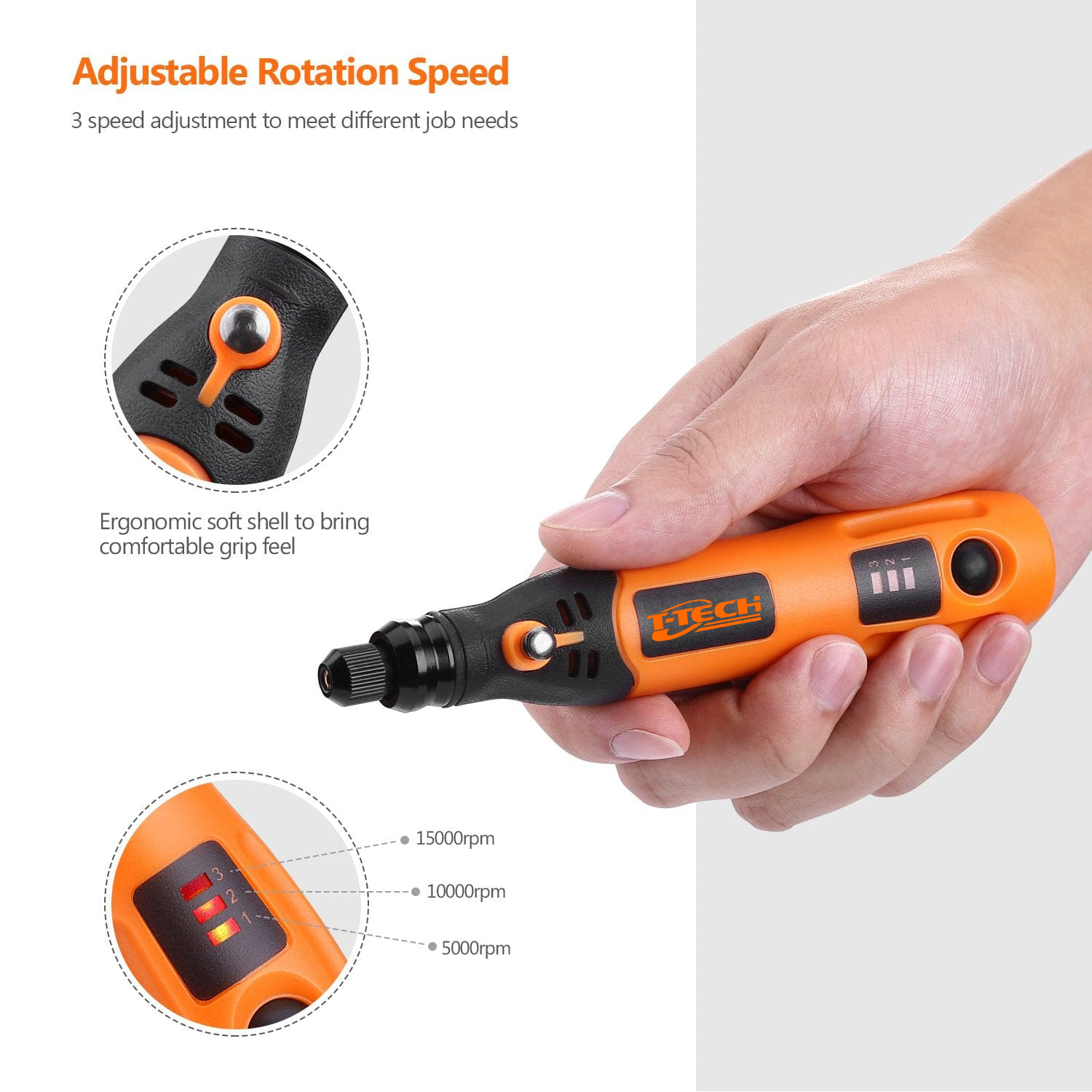 Mini Cordless Dremel Rotary Tool 3-Speed and USB Charging Rotary Tool Kit with 31 Accessories