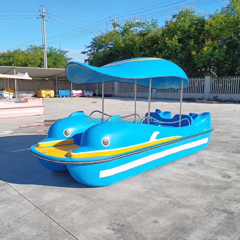 4 person Dolphin pedal boat kids favorite water sports equipment for river and water park Pedal boat bike for sale