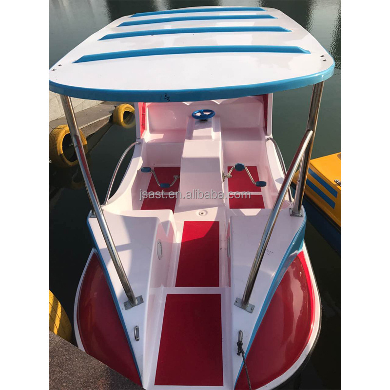 Pedal foot boat simple use electric fiberglass Color customized RC jet yacht luxury panga trailer cabin patrol