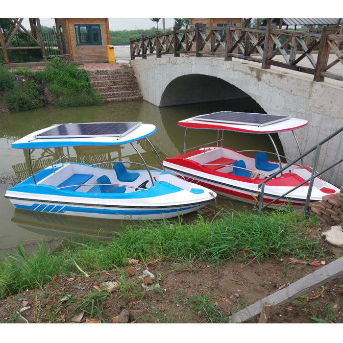 Solar panel power green energy fiberglass electric water boat environmental protection pedal boat no pollution free