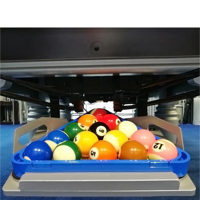 Indoor game pool table popular design for youth ,home use gym fitness marble and wooden Billiard ball Cue Shaft Chalk