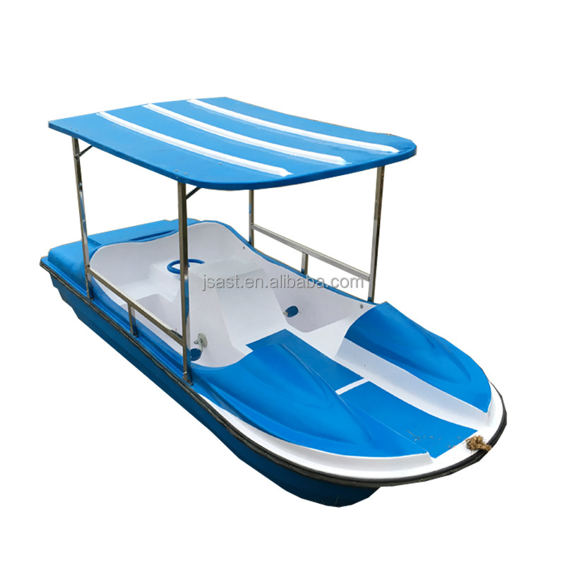 2024 new design 4 persons  pedal boat for kids and adult foot pedal fiberglass material cartoon cheap pedal boats