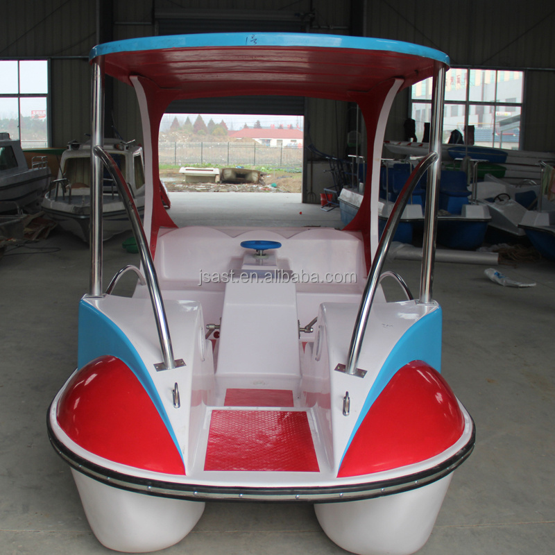 Pedal foot boat simple use electric fiberglass Color customized RC jet yacht luxury panga trailer cabin patrol