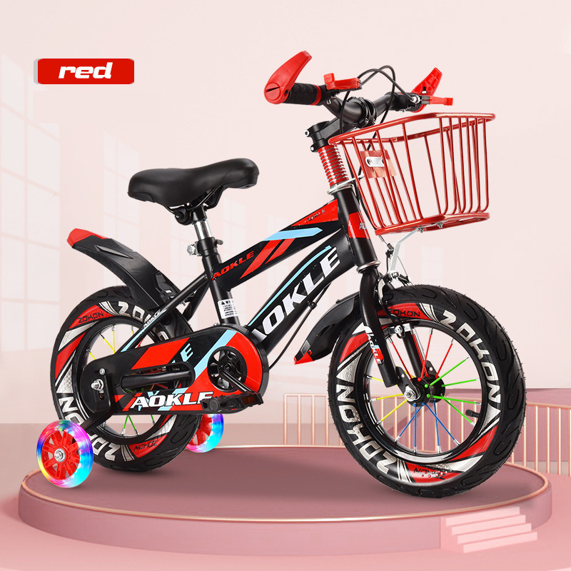 16 Inch Children Bicycle Adjustable Kids Bike Detachable Auxiliary Wheel Double Brake Bike 2-10 Year Children's Bicycle