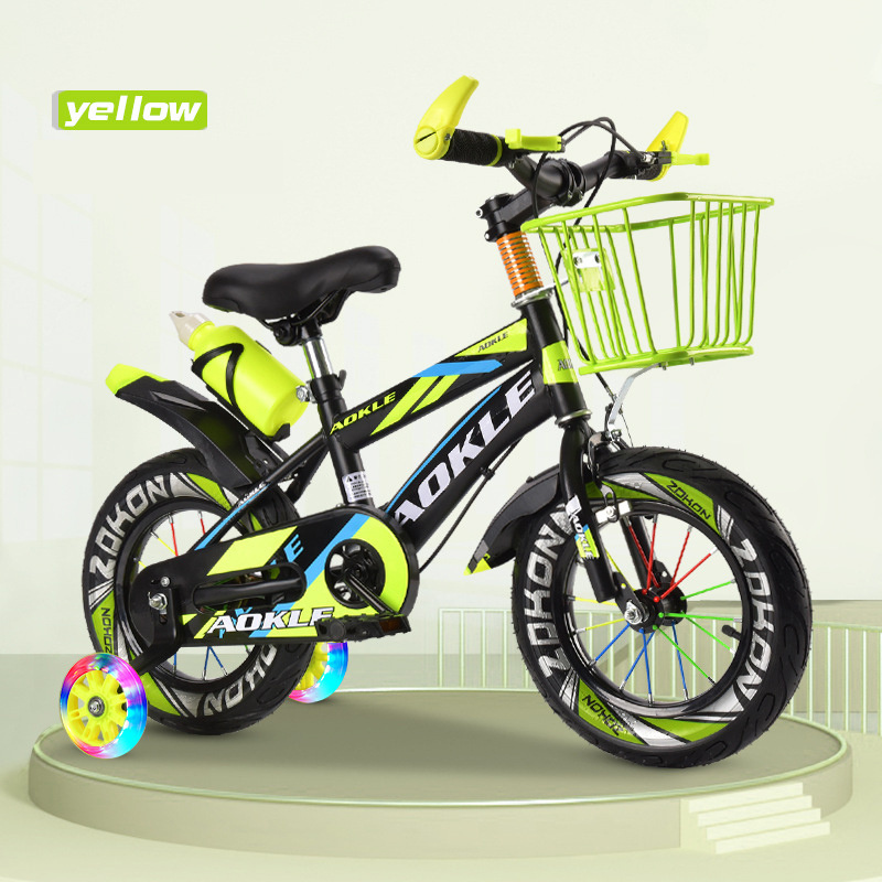 16 Inch Children Bicycle Adjustable Kids Bike Detachable Auxiliary Wheel Double Brake Bike 2-10 Year Children's Bicycle