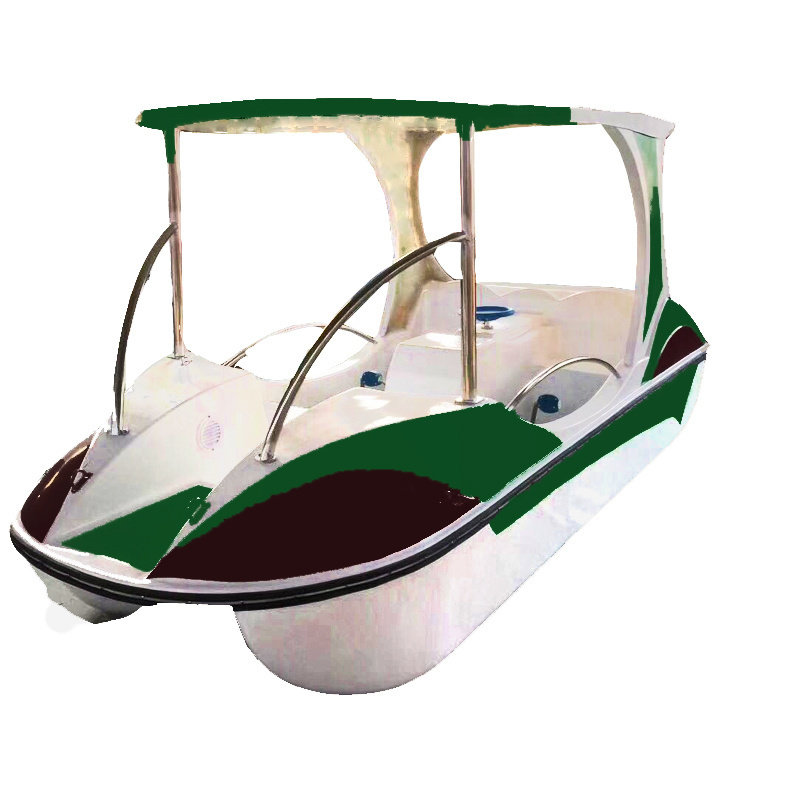 Pedal foot boat simple use electric fiberglass Color customized RC jet yacht luxury panga trailer cabin patrol