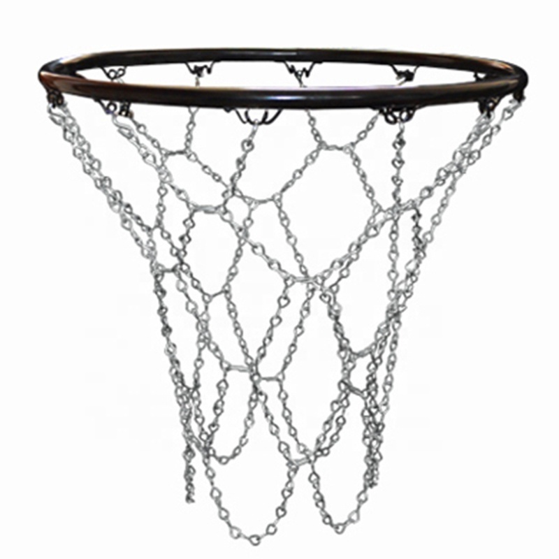 Indoor and Outdoor Basketball Net Stainless Steel Braided Chain Heavy Duty Standard Basketball Net