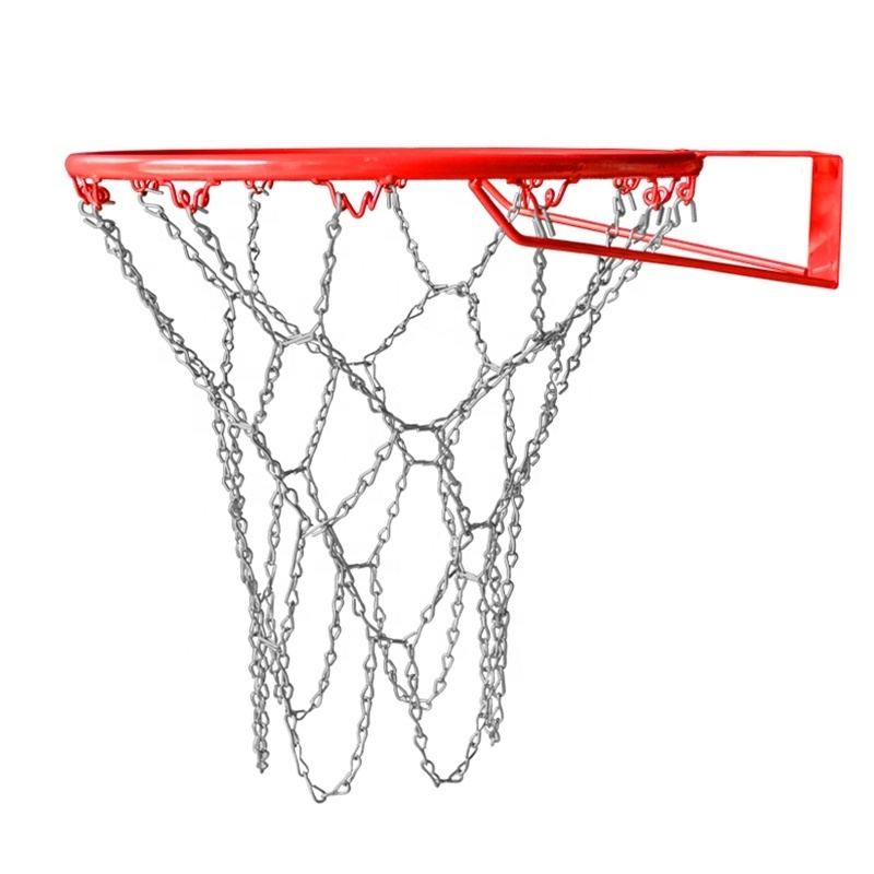 Indoor and Outdoor Basketball Net Stainless Steel Braided Chain Heavy Duty Standard Basketball Net