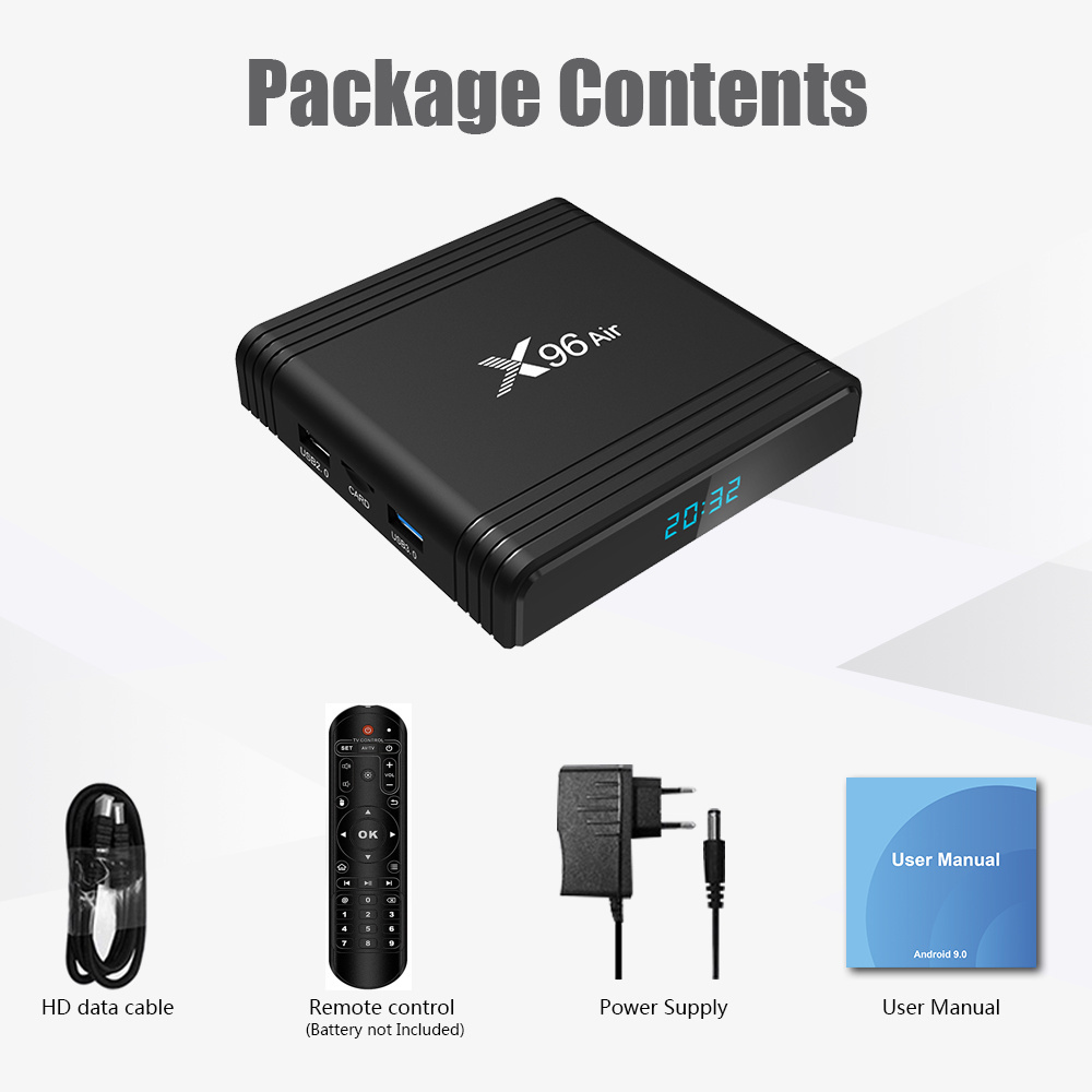 Original X96 air Amlogic S905X3 Android 9.0 Tv BOX 4G 32G 5G Dual Wifi 8K Set Top Box X96Air