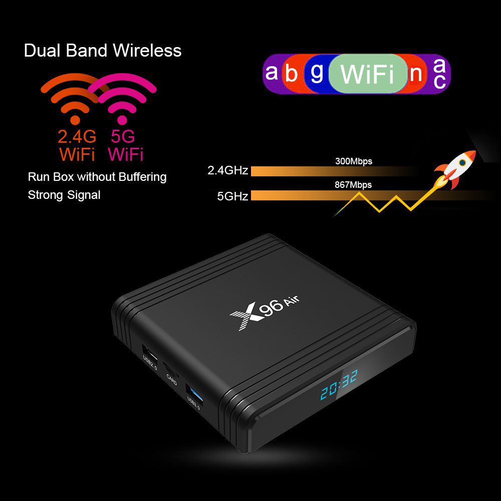 Original X96 air Amlogic S905X3 Android 9.0 Tv BOX 4G 32G 5G Dual Wifi 8K Set Top Box X96Air