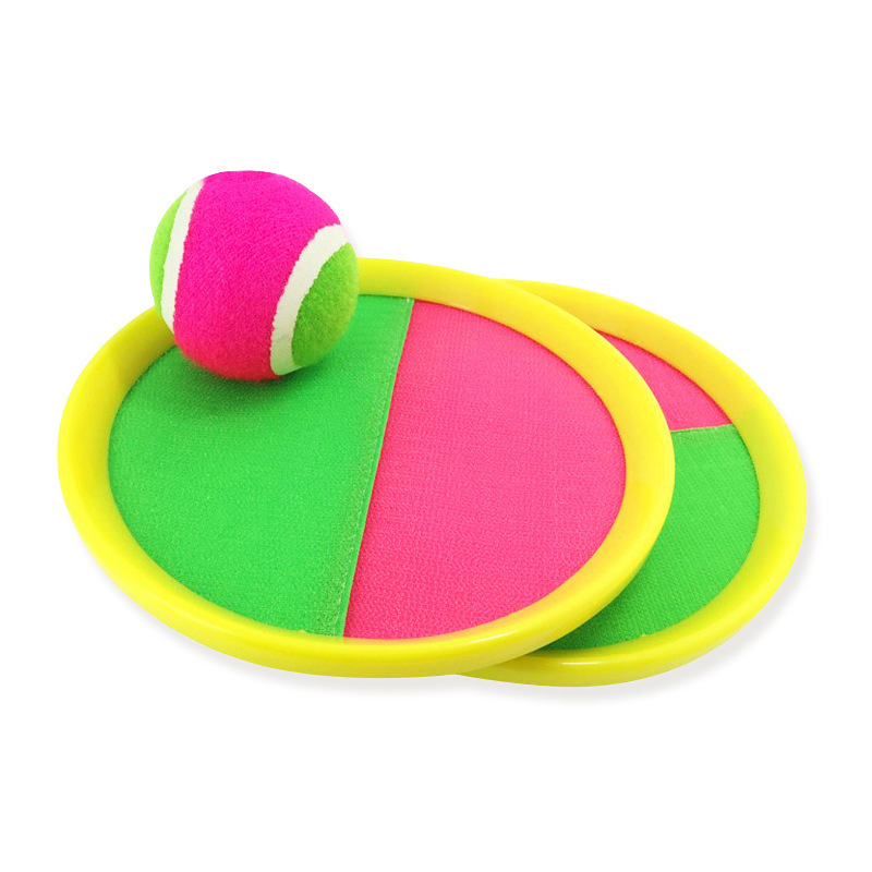 Custom Outdoor Ball Catch Set Self-Stick Disc Paddles Beach game toy sticky target catch paddle ball