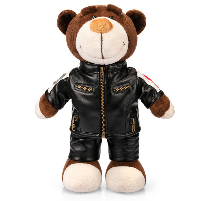 Custom Creative Motorcycle AGV racing machine repair Bear Teddy bear toy Rally bear motorcycle helmet Jacket Clothes Dolls gift