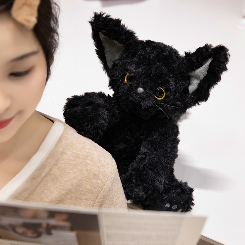 Black Cat Kawaii Cute Cartoon Cat Kitty Anime Character Plush Toy for kids