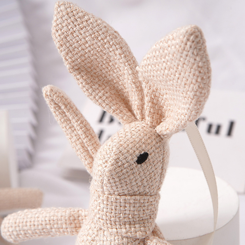 2024 Creative Wish Long-legged Rabbit Plush Animal Stuffed Dress burlap Rabbit Key Chain Kid Party Plush Toy Bouquet Plush Dolls