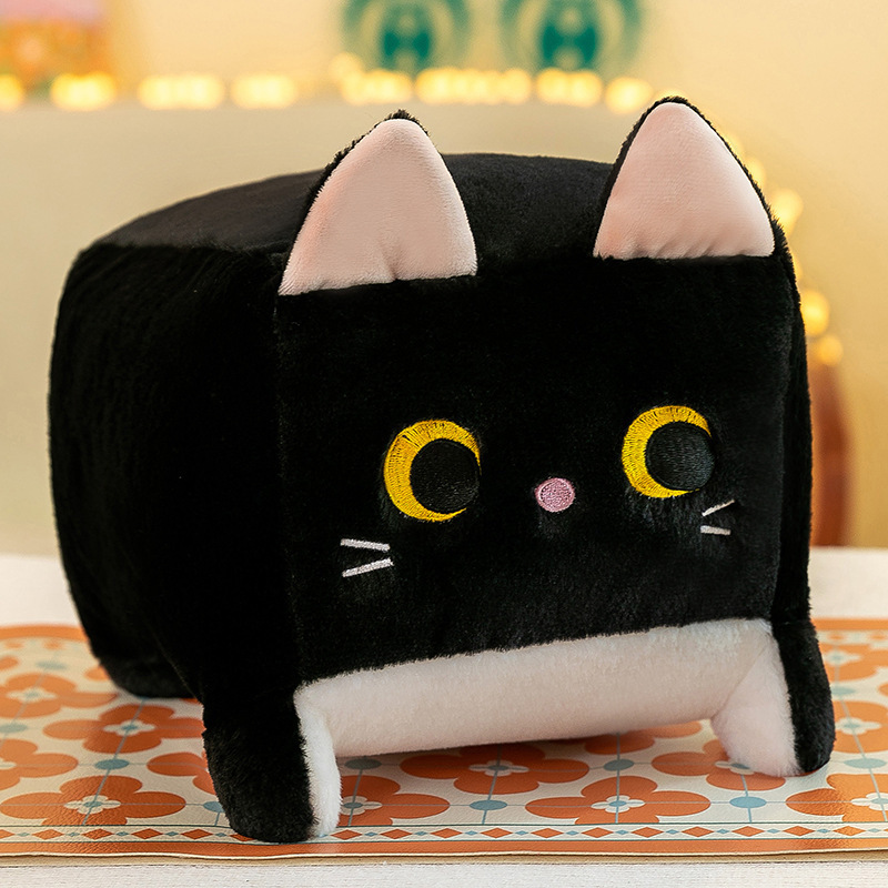 New design lovely Square cat plush toys Tiny cute square kitten Children's play stuffed animal