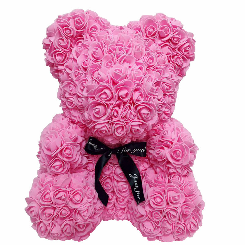 2023 Hot Artificial Flower Rose Gifts for Valentine's Day 25cm 40cm Artificial Foam Teddy Bear Rose Bear Flower