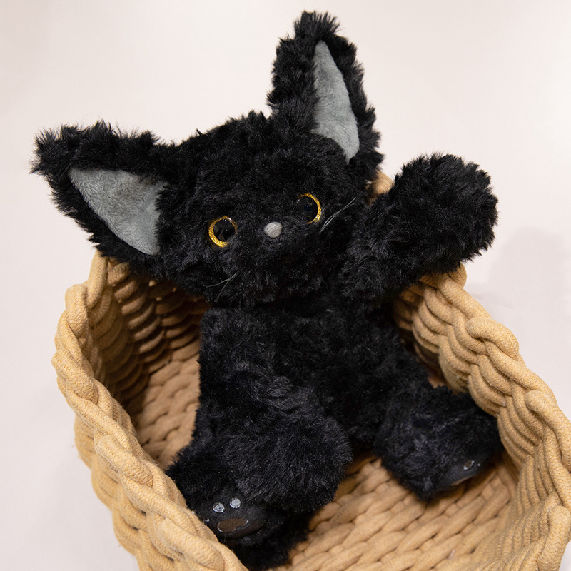 Black Cat Kawaii Cute Cartoon Cat Kitty Anime Character Plush Toy for kids