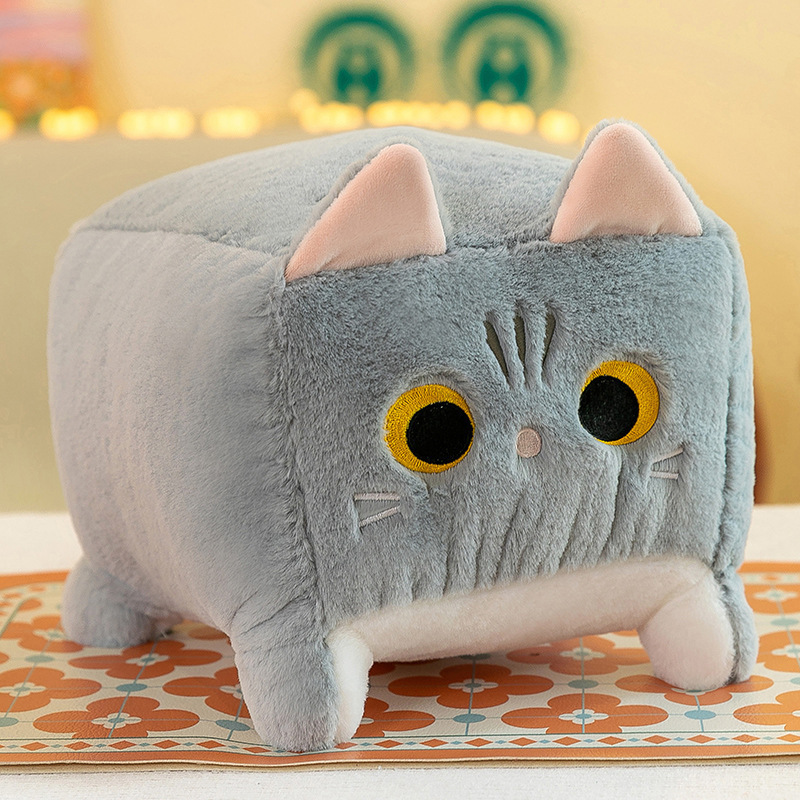 New design lovely Square cat plush toys Tiny cute square kitten Children's play stuffed animal