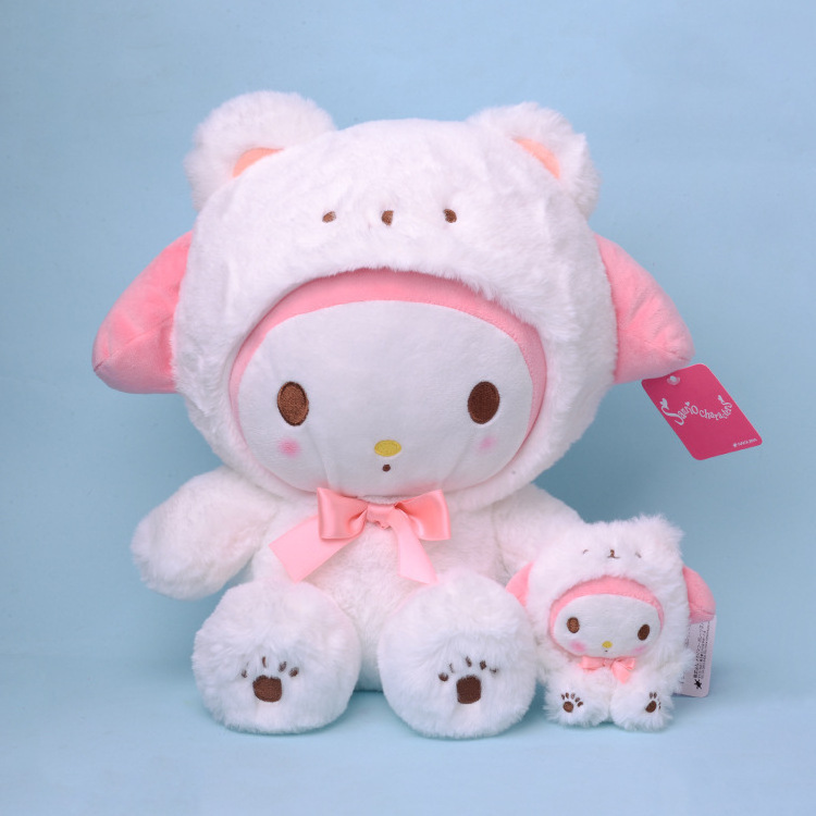 Kawaii  20cm Cartoon melody Kuromi Cinnamoroll Soft Plush toy Polar Bear plush doll for Kid Gifts