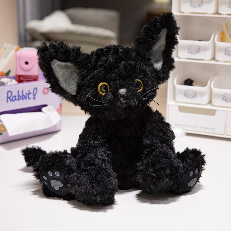 Black Cat Kawaii Cute Cartoon Cat Kitty Anime Character Plush Toy for kids