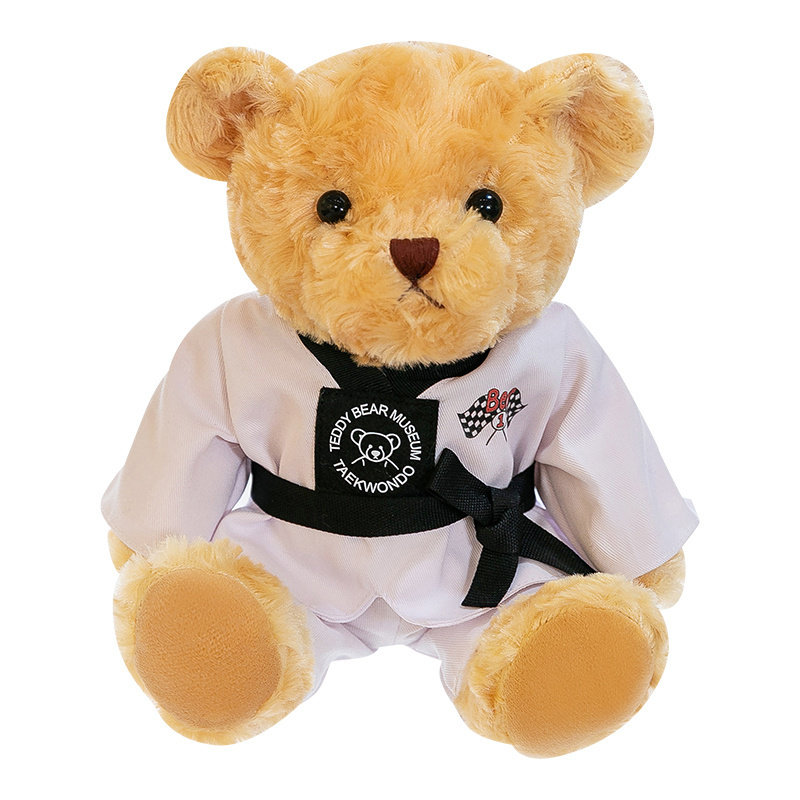 11 inch Adorable Taekwondo Teddy Bear Stuffed Animal Karate Bear Martial Arts Plush Toy Taekwondo Black Belt Gifts