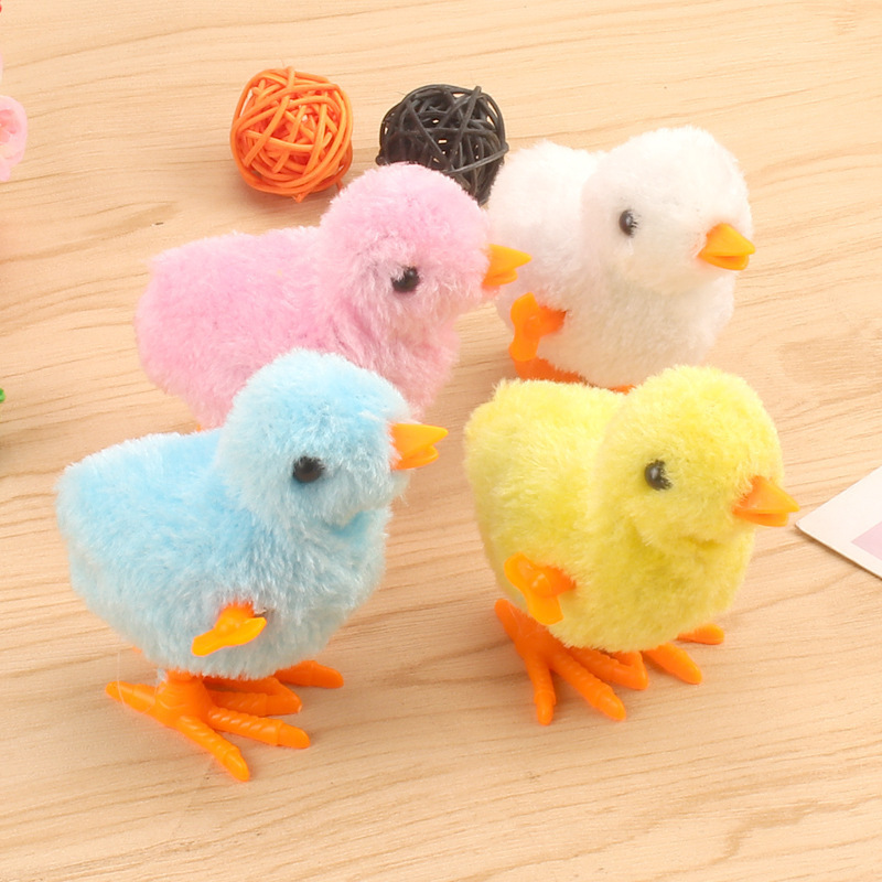 Hot Cheap Price Creative Fun Educational Wind Up Toys Clockwork Cute Chicken Plush Jumping Chick Toys