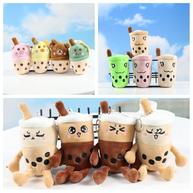 Creativity Cute Plush Baby Bottle Keychain Accessories Bag Ornaments Doll Schoolbag Lovers Backpack Pendant Boba Keychain gift