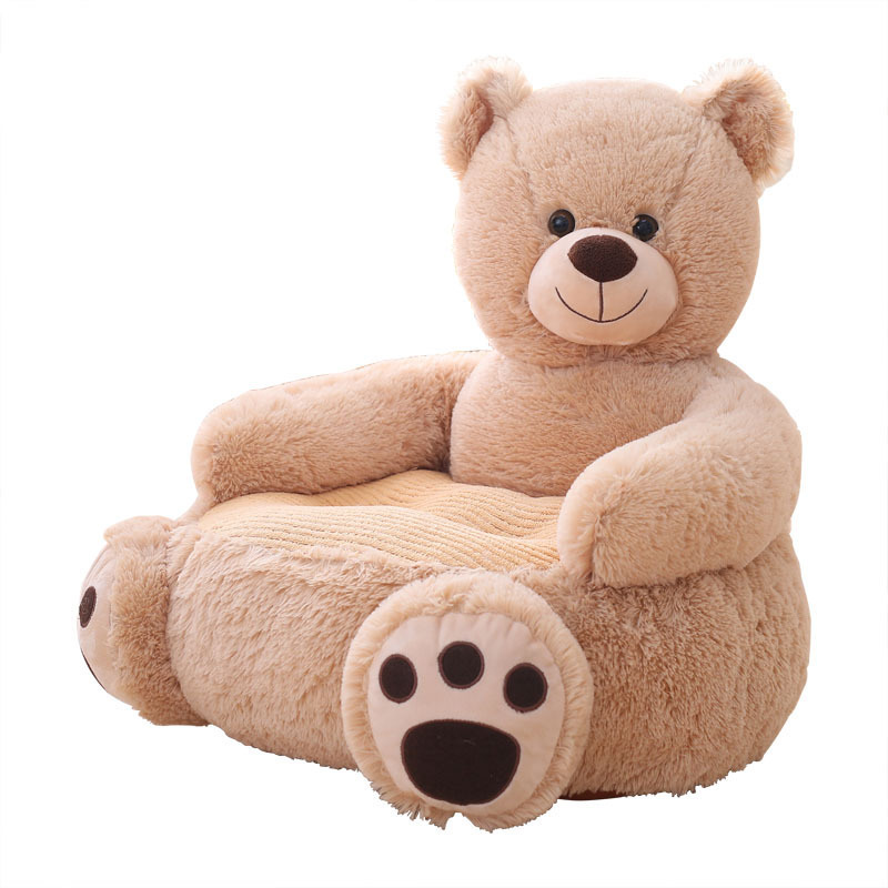 Latest Popular Baby Plush Bear Animal Sofa Bed Leather Shell Plush Sofa Cushion Pillow Cute Plush Animal Sofa Bed Leather Shell