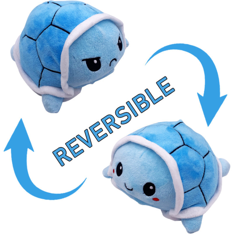 reversible turtle plush art toy flip tortoise double side octopus new creative cute animal soft cotton toy different mood gift