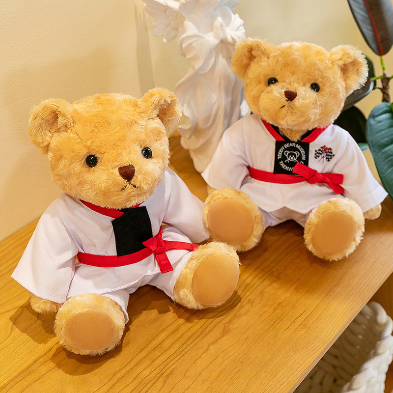 11 inch Adorable Taekwondo Teddy Bear Stuffed Animal Karate Bear Martial Arts Plush Toy Taekwondo Black Belt Gifts