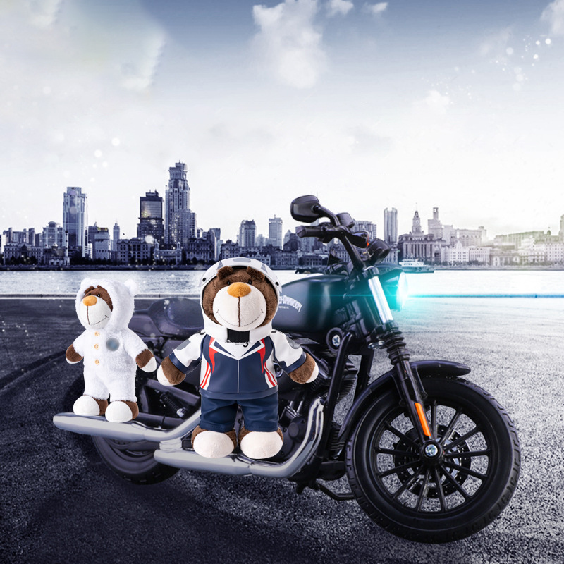 Custom Creative Motorcycle AGV racing machine repair Bear Teddy bear toy Rally bear motorcycle helmet Jacket Clothes Dolls gift