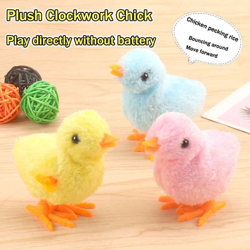 Hot Cheap Price Creative Fun Educational Wind Up Toys Clockwork Cute Chicken Plush Jumping Chick Toys