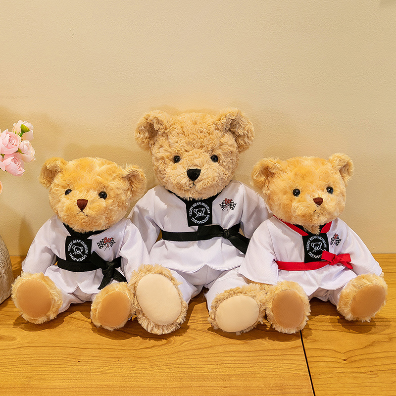 11 inch Adorable Taekwondo Teddy Bear Stuffed Animal Karate Bear Martial Arts Plush Toy Taekwondo Black Belt Gifts