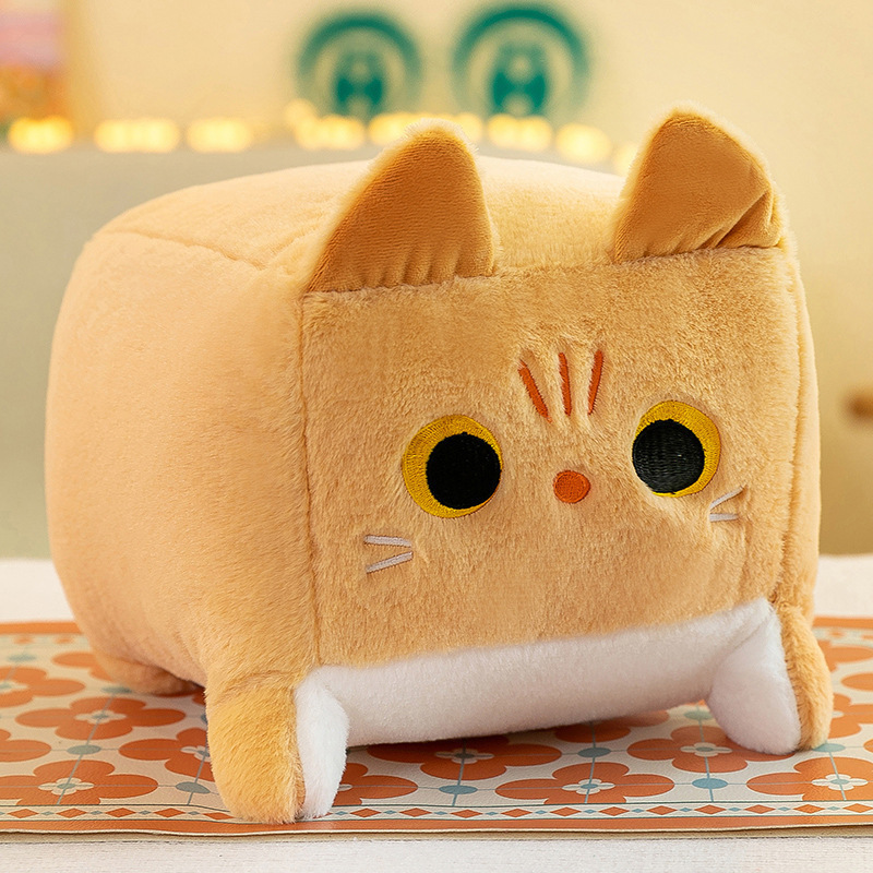 New design lovely Square cat plush toys Tiny cute square kitten Children's play stuffed animal