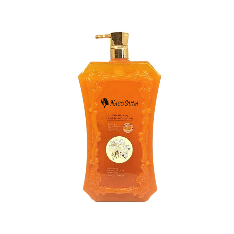 NAGOSUNA Nourishes Exfoliates Clean Moisturized Cosmetic Skin Glowing Whitening Bath With Carrot Oil Shower Gel 2000ml