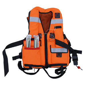 Manufacture good price Wholesale Orange Oxford Firefighting Water Sports Inflatable Life Jacket