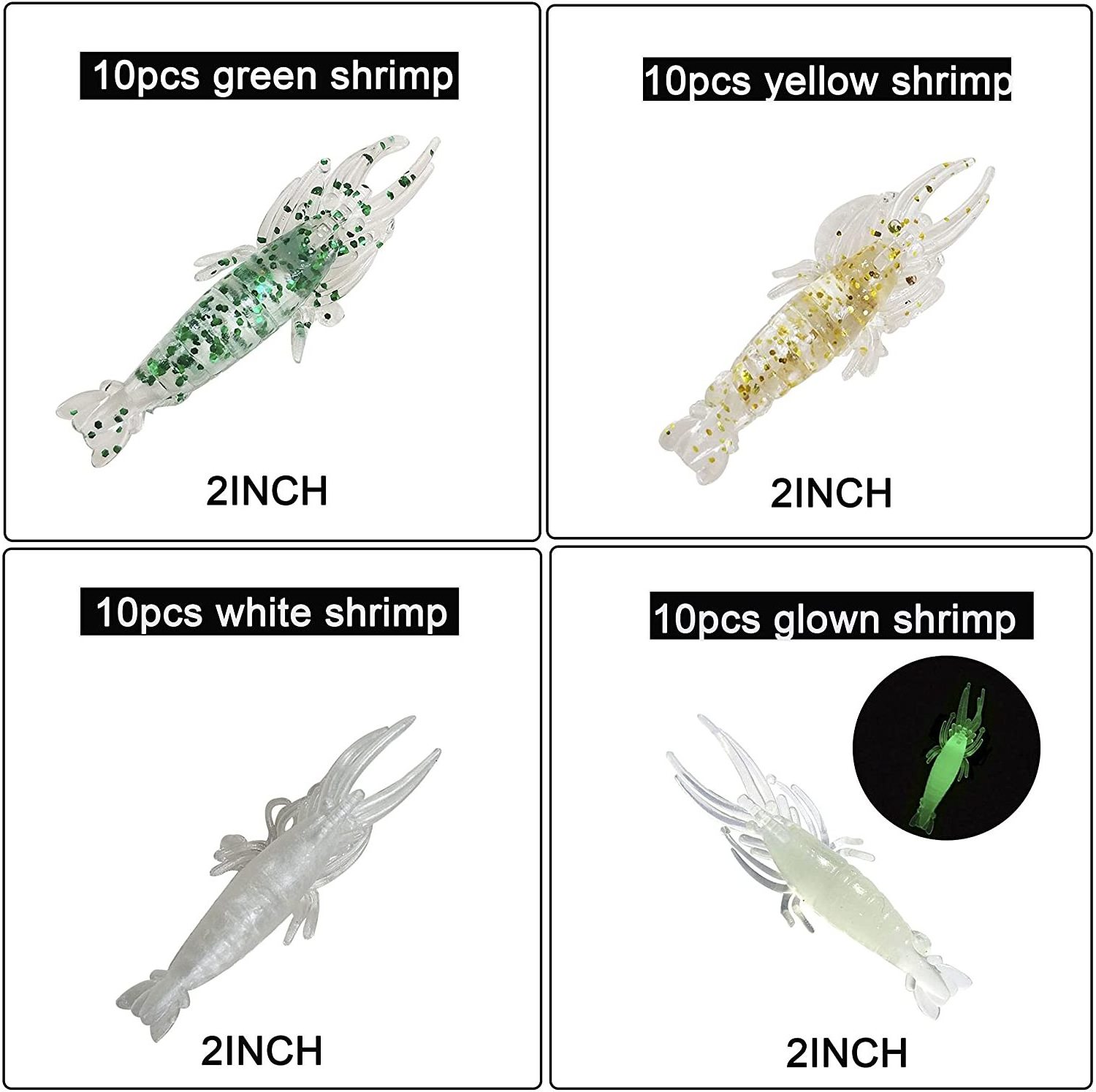 206pcs Bass Fishing Lure Set Includes Fishing Shad Lure Worms Shrimp Spring Twist Lock Fishing Beads Saltwater Freshwater